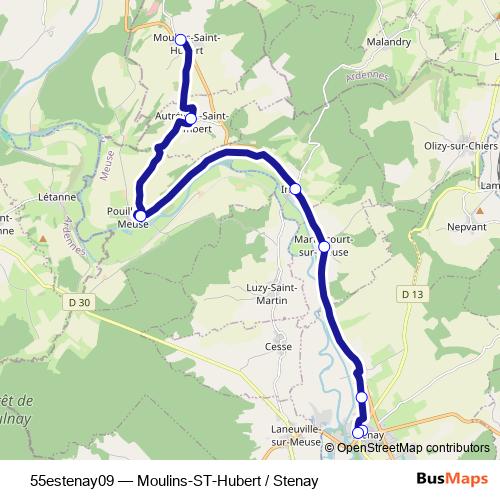55estenay09 bus Line Map