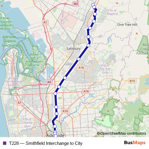 T228 bus Line Map