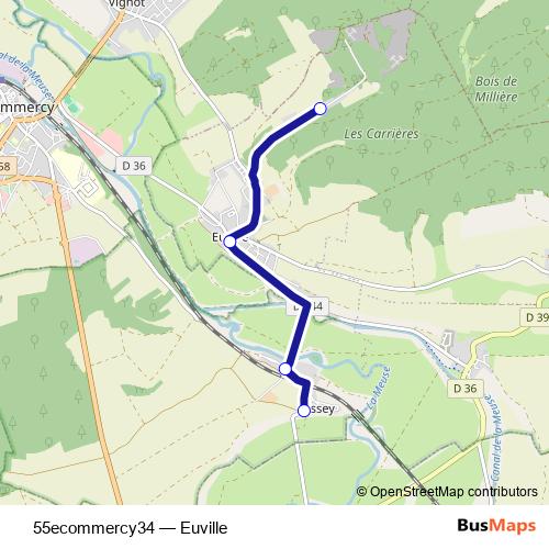 55ecommercy34 bus Line Map