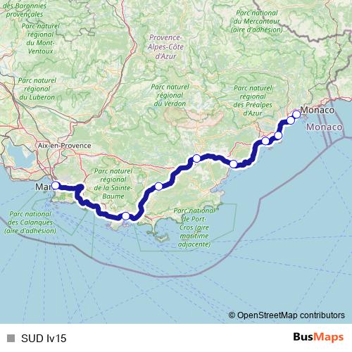 SUD Iv15 rail Line Map