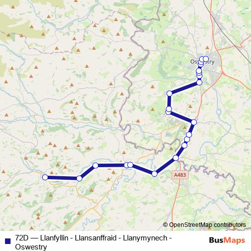 72D bus Line Map