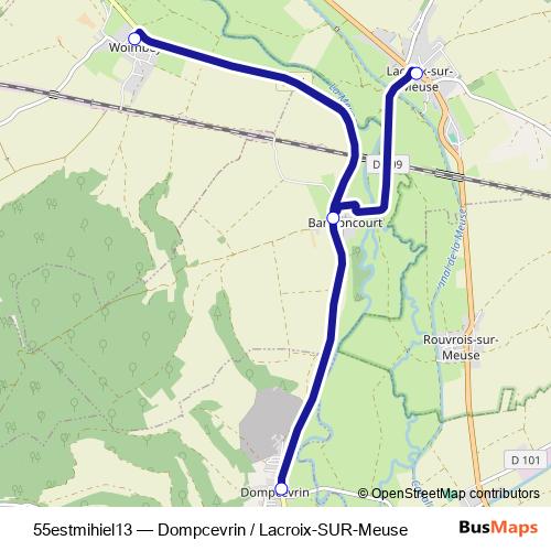 55estmihiel13 bus Line Map