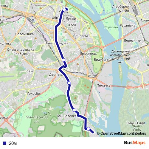 20м bus Line Map