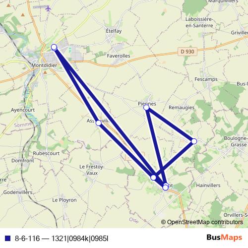 8-6-116 bus Line Map