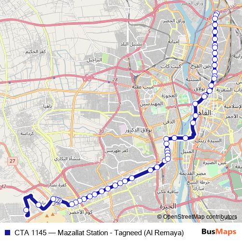 CTA 1145 bus Line Map