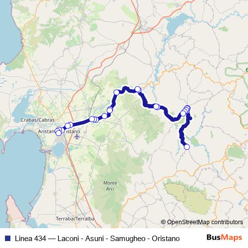 Linea 434 bus Line Map