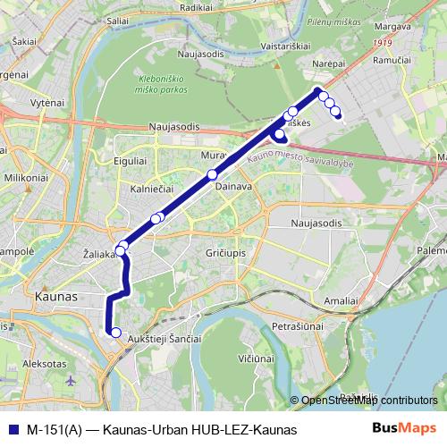 M-151(A) bus Line Map