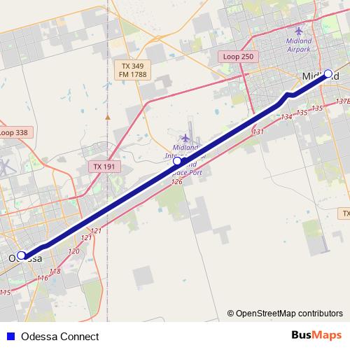 Odessa Connect bus Line Map