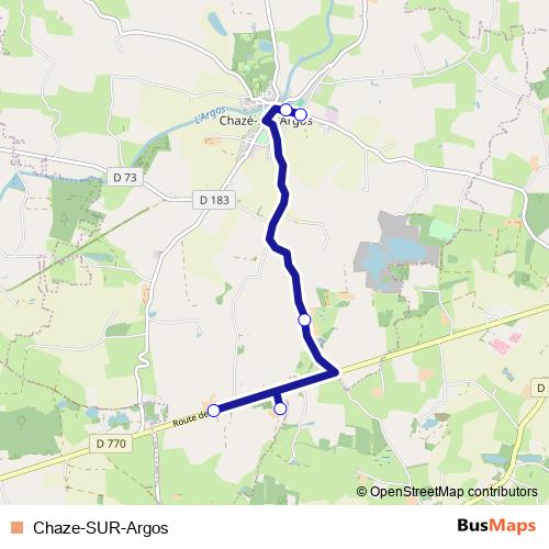 Chaze-SUR-Argos bus Line Map