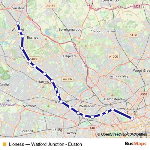 Lioness rail Line Map