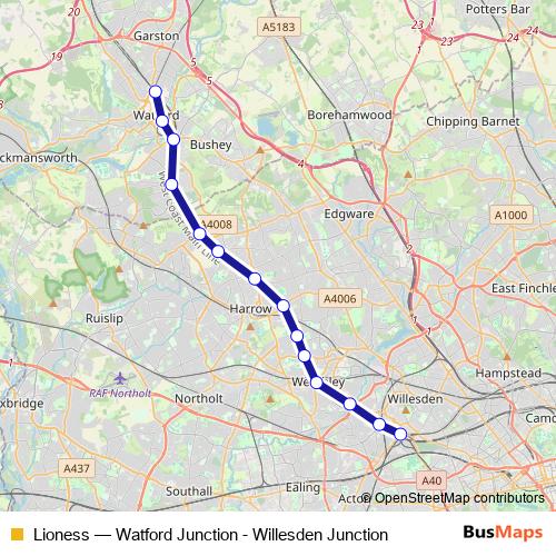 Lioness rail Line Map
