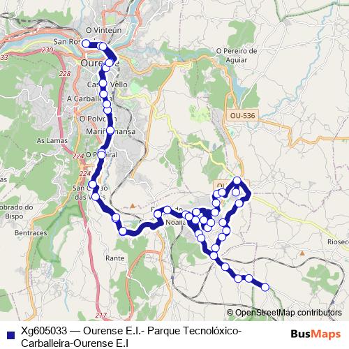 Xg605033 bus Line Map
