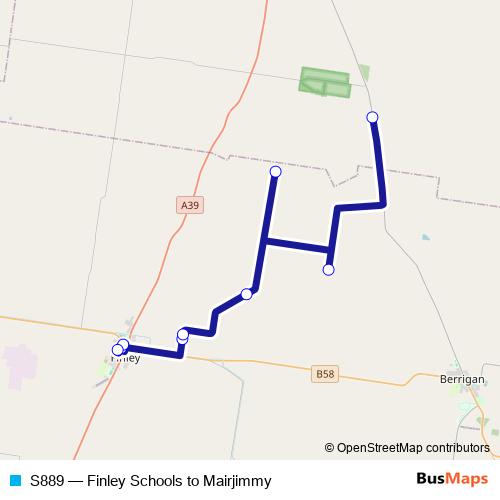 S889 bus Line Map