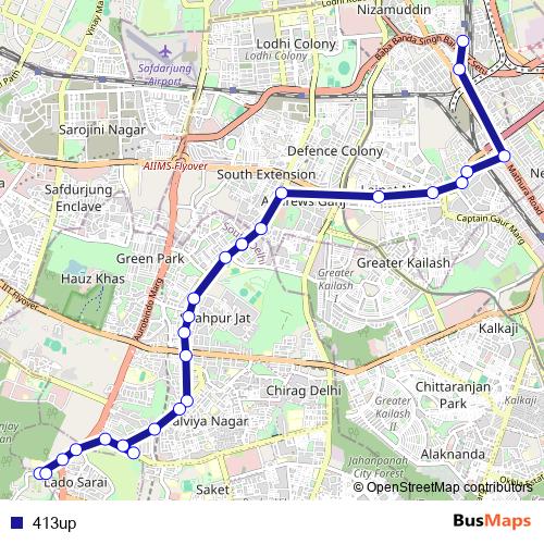 413up bus Line Map