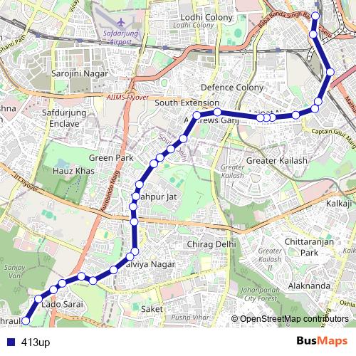 413up bus Line Map