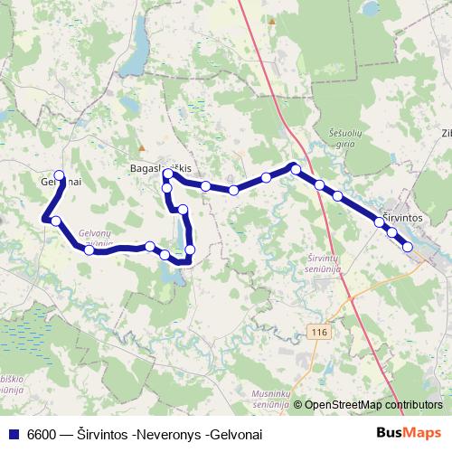 6600 bus Line Map