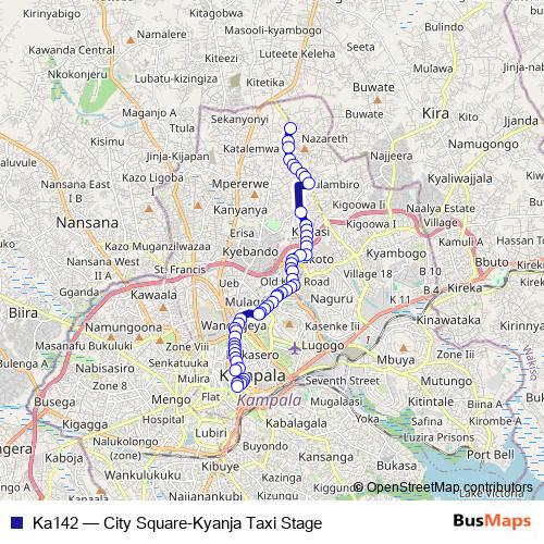 Ka142 bus Line Map