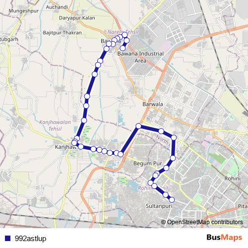 992astlup bus Line Map