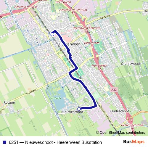 6251 bus Line Map