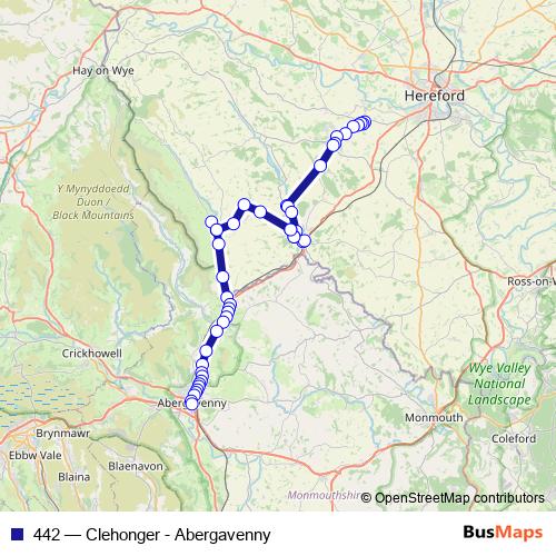 442 bus Line Map