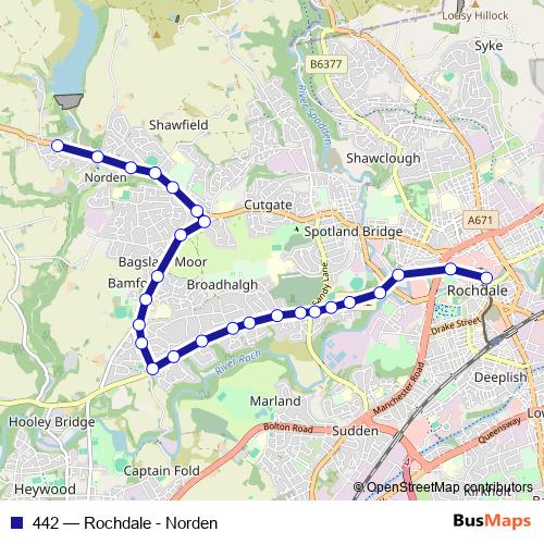 442 bus Line Map