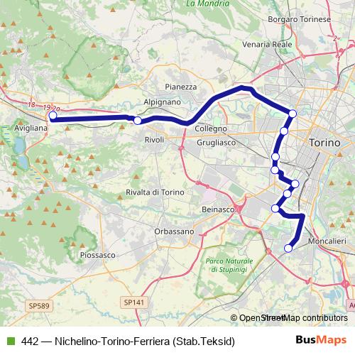 442 bus Line Map
