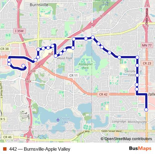 442 bus Line Map
