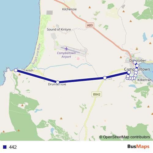 442 bus Line Map