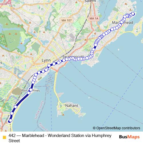 442 bus Line Map