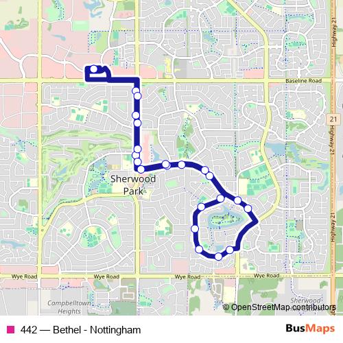 442 bus Line Map