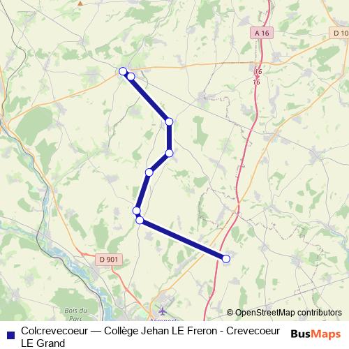 Colcrevecoeur bus Line Map