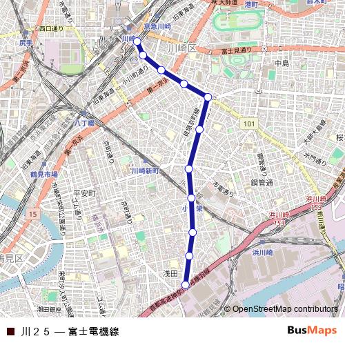 川２５ bus Line Map