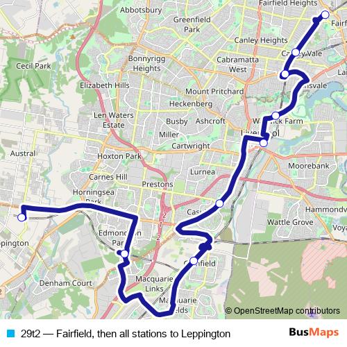 29t2 bus Line Map