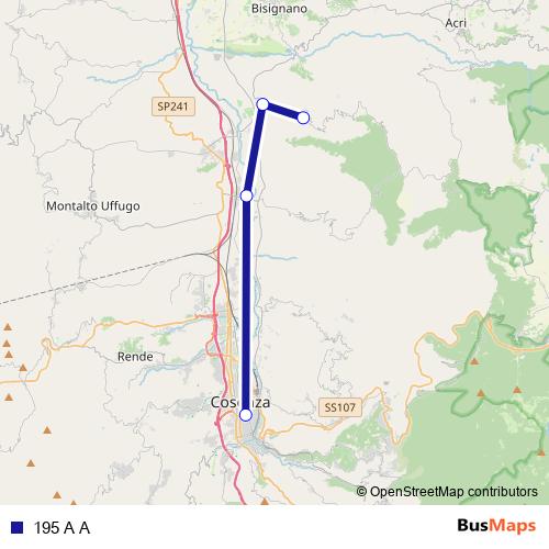 195 A A bus Line Map