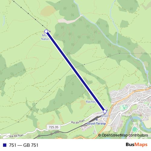 751 cable-car Line Map