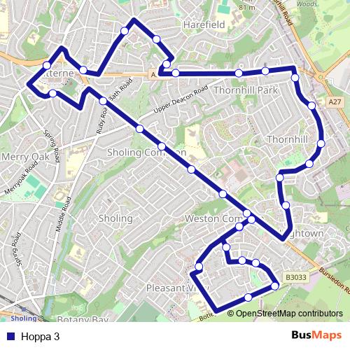 Hoppa 3 bus Line Map
