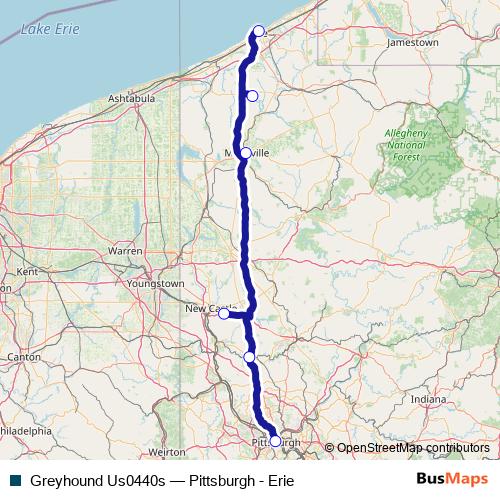 Greyhound Us0440s bus Line Map