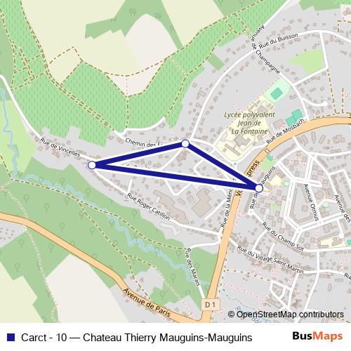 Carct - 10 bus Line Map