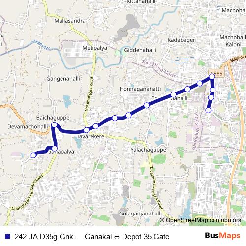 242-JA D35g-Gnk bus Line Map