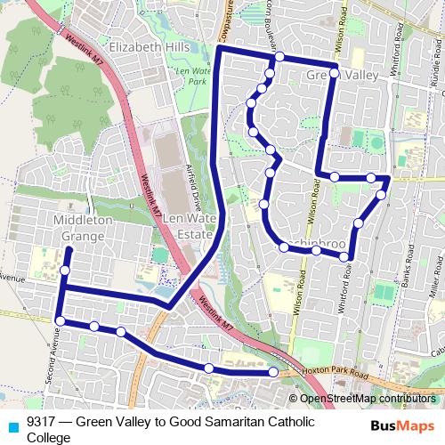 9317 bus Line Map