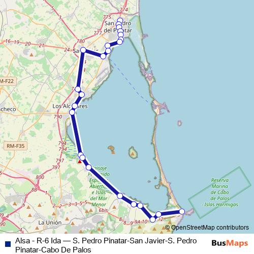 Alsa - R-6 Ida bus Line Map