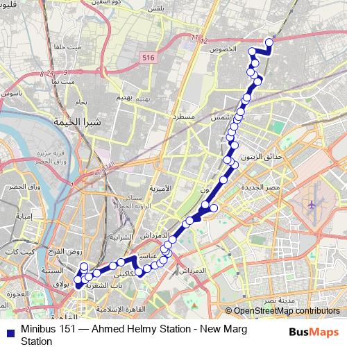 Minibus 151 bus Line Map