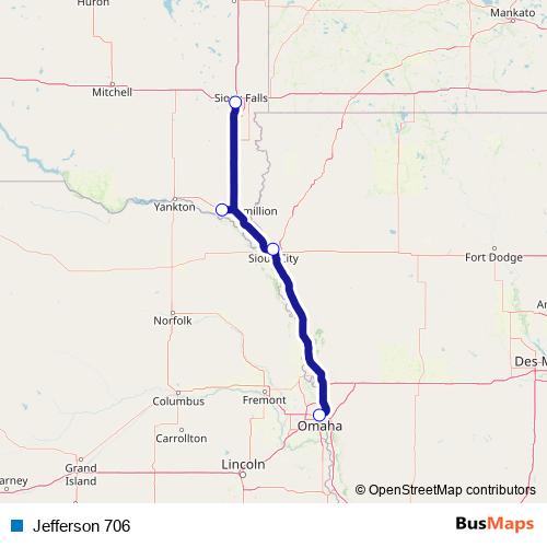 Jefferson 706 bus Line Map
