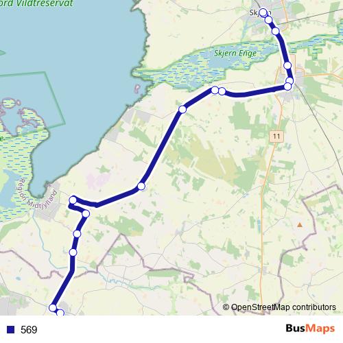 569 bus Line Map