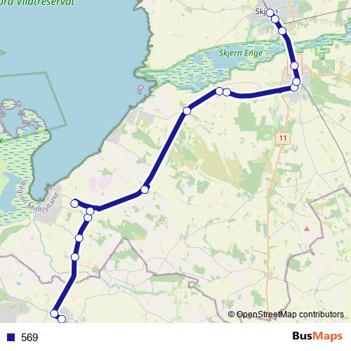 569 bus Line Map