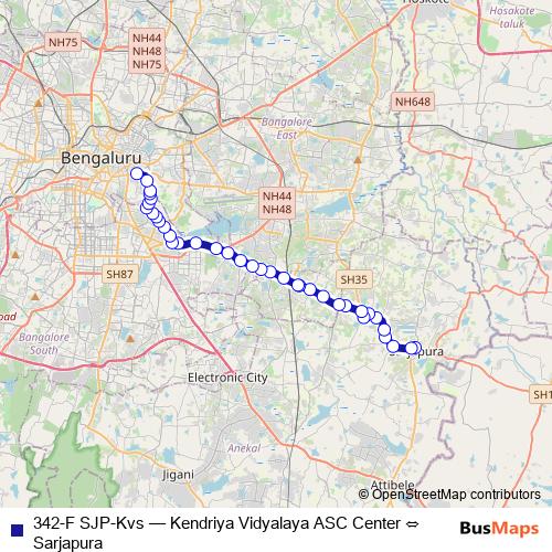 342-F SJP-Kvs bus Line Map