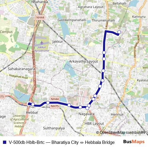V-500db Hblb-Brtc bus Line Map