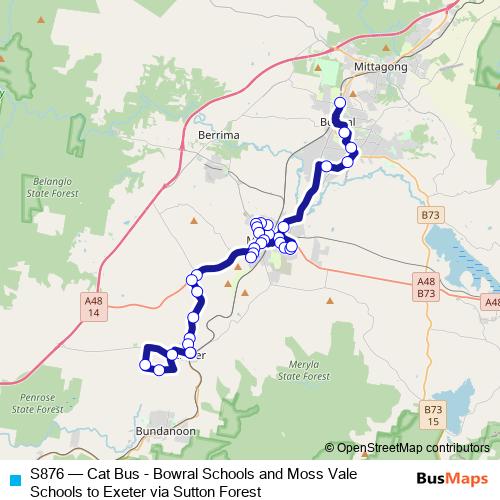 S876 bus Line Map