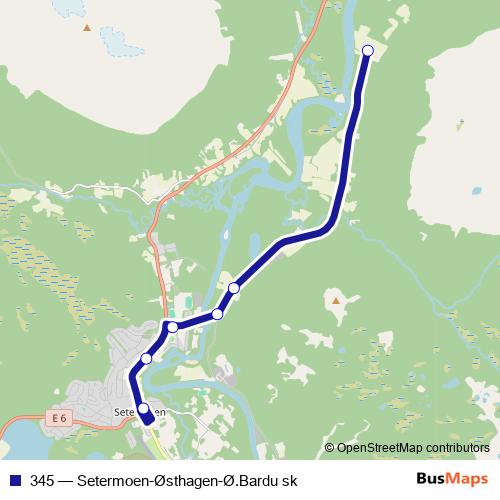 345 bus Line Map