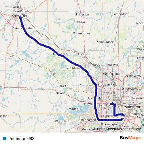 Jefferson 683 bus Line Map